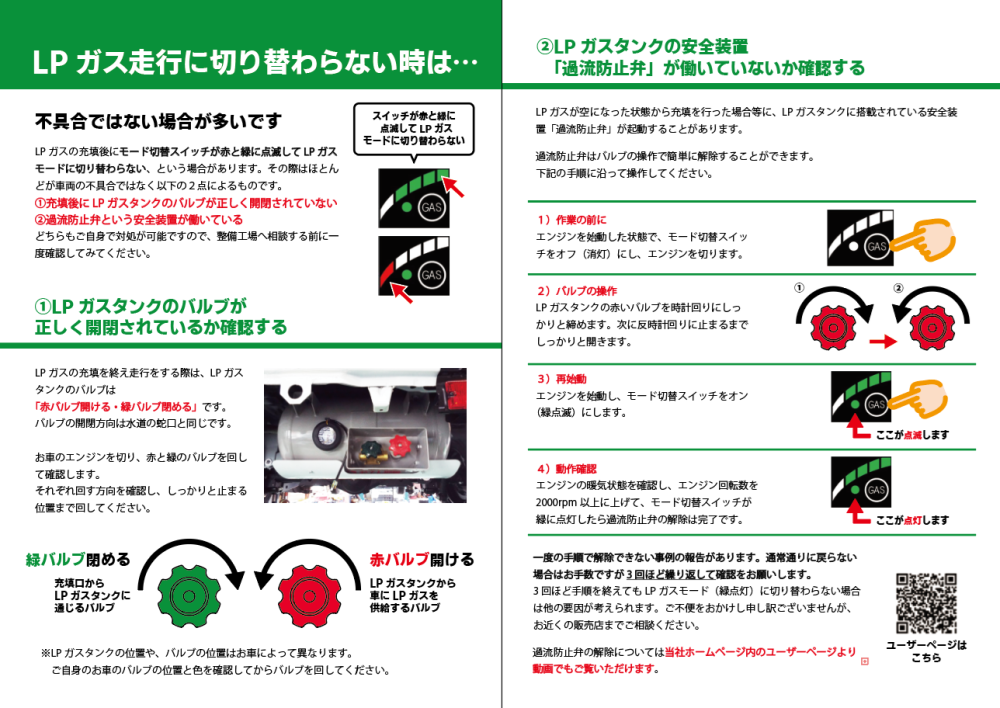 過流防止弁の解除手順